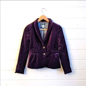 J Crew Eden Blazer in purple velvet